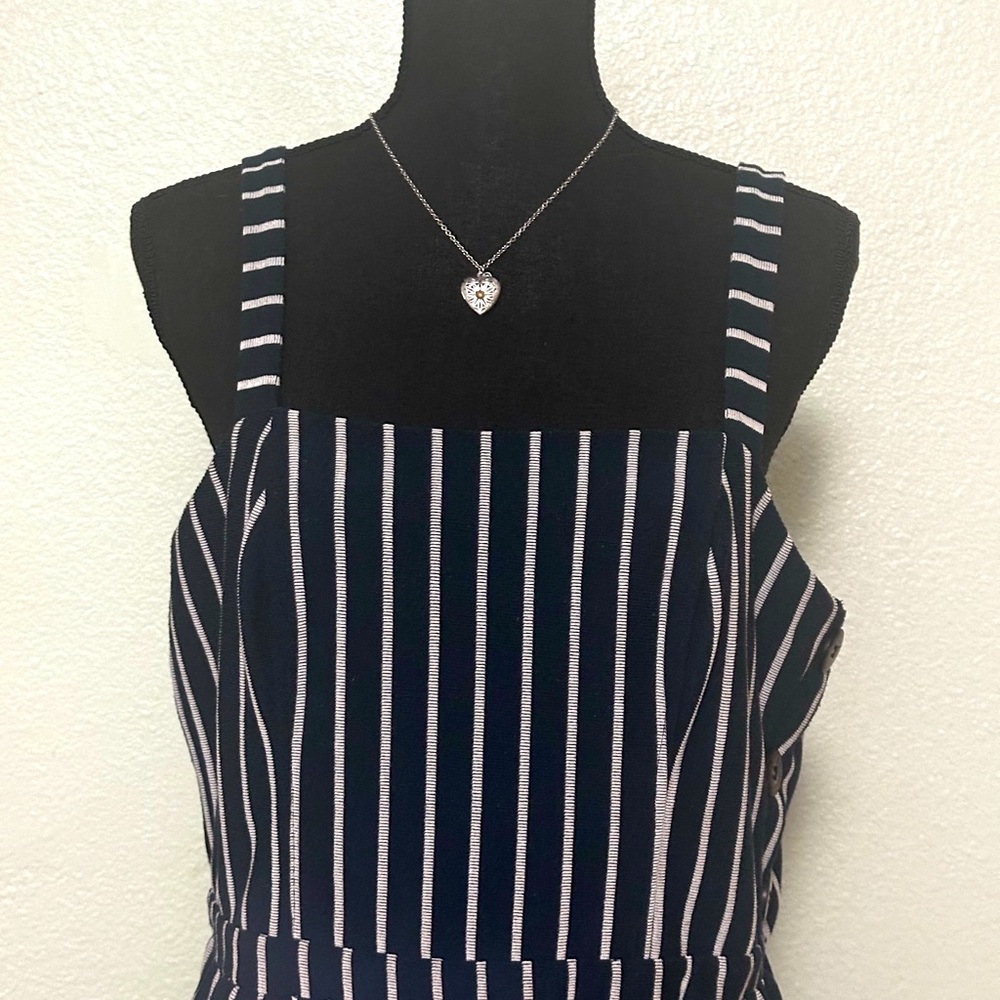 Blue Striped Jumpsuit Romper